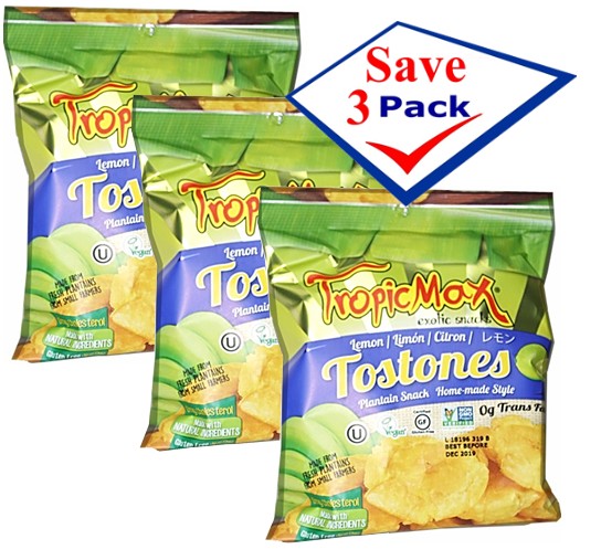 Tropic Max Mini Tostones with Lemon 2 oz Pack of 3